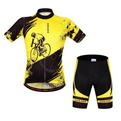 WOSAWE Mens Breathable Cycling Jersey 4D Padded Breathable Quick Dry