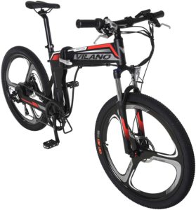 Vilano Proton Electric Folding Mountain Bike, 26-Inch Mag Wheels